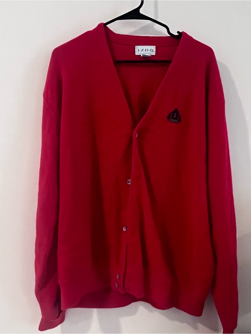 Vintage Izod Men’s Red Cardigan Sweater XL